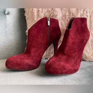 Jessica Simpson oxblood suede booties sz 9.5